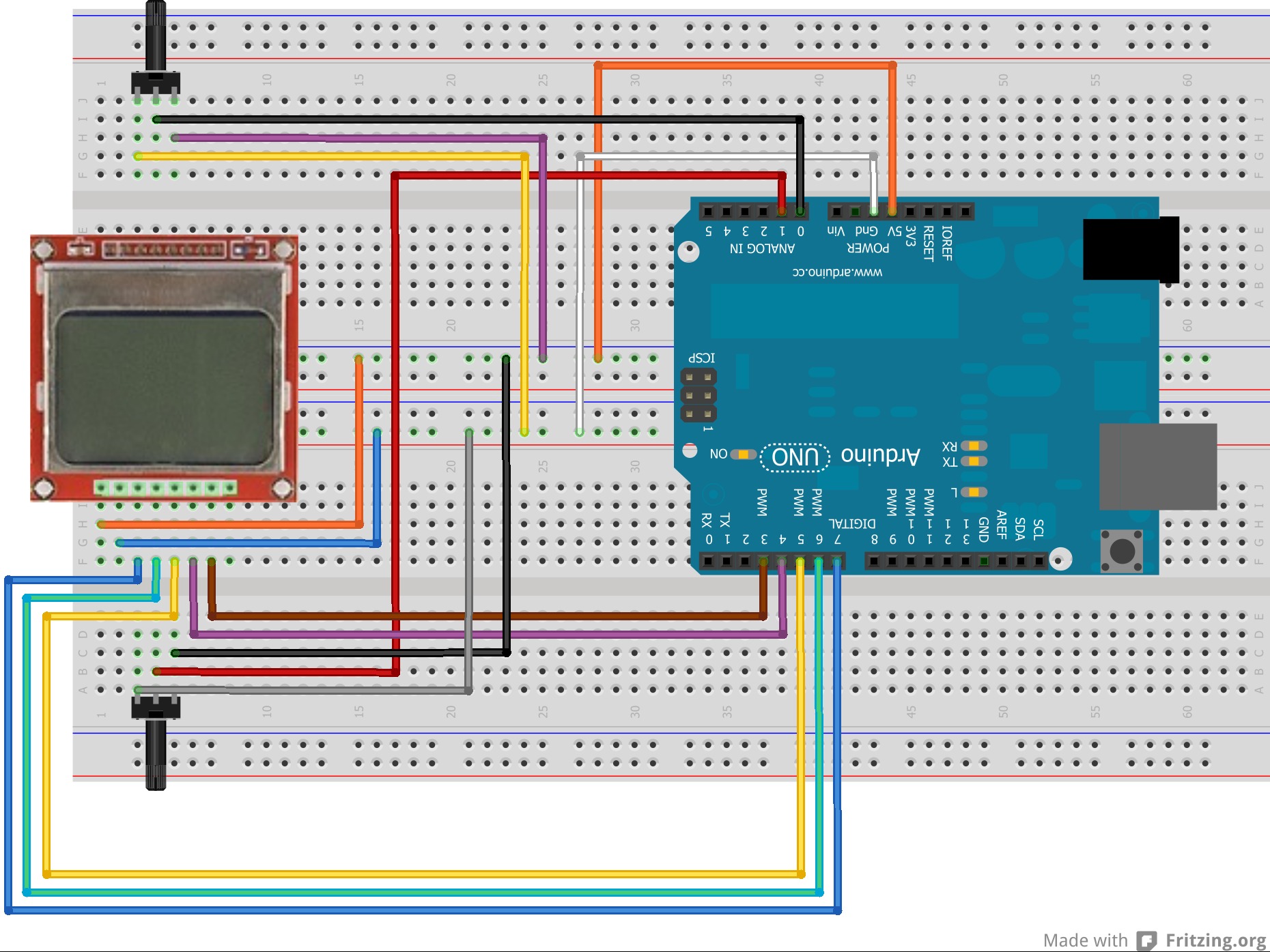 2-Player Pong Game with Arduino Uno