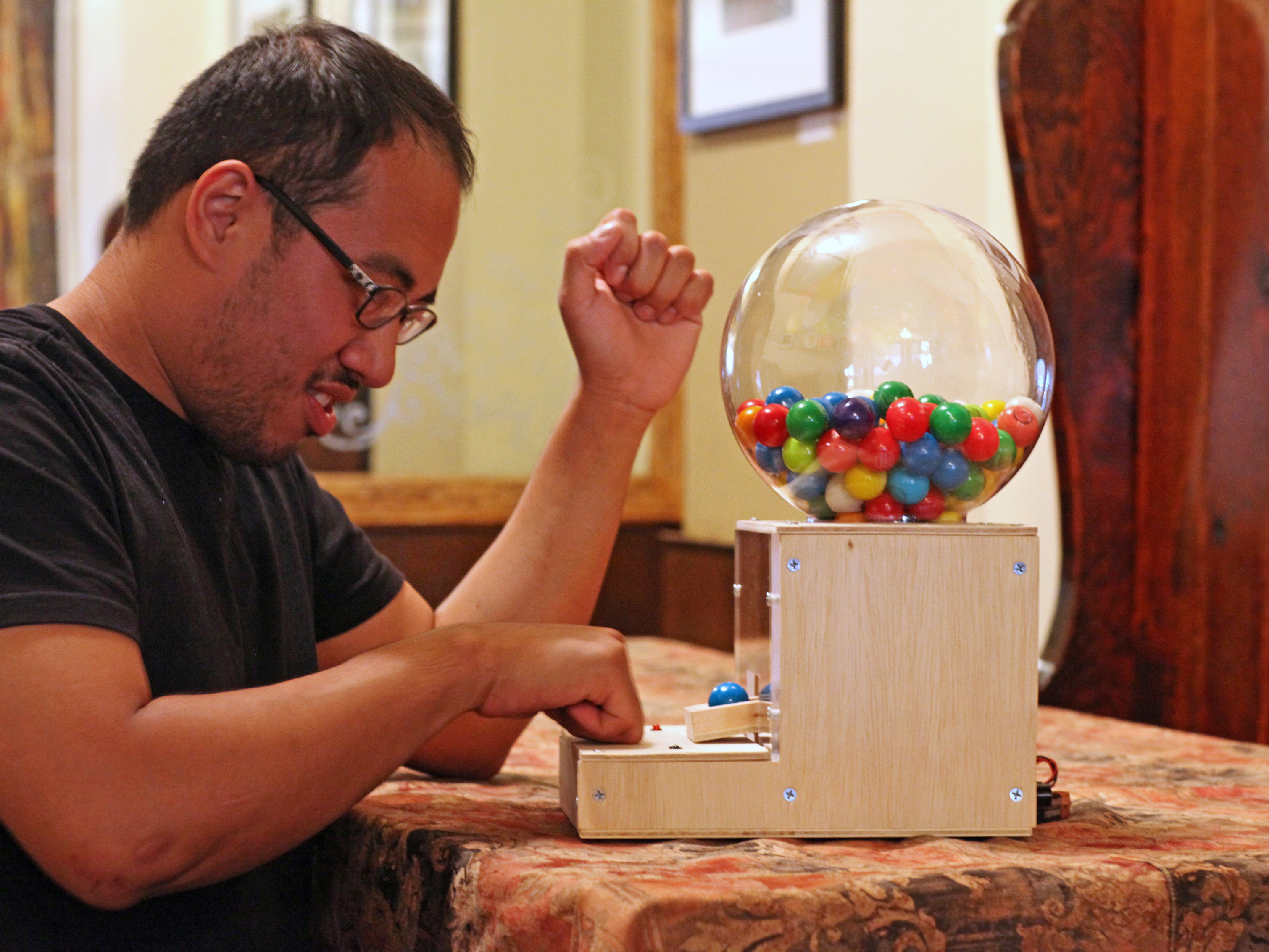 Secret-Knock Gumball Machine