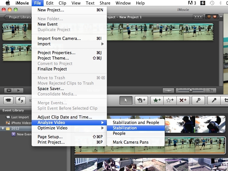 Stabilizing and Exporting w/ iMovie