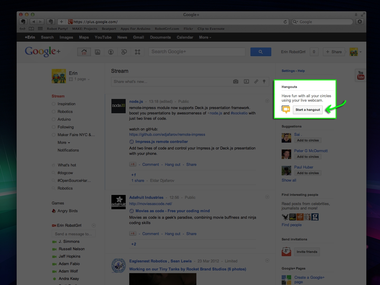 Google+ Hangout &&nbsp;Stream