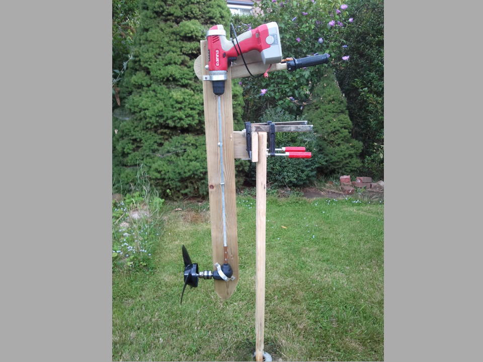 New Project: Wooden Outboard Motor Powered by a Cordless Drill