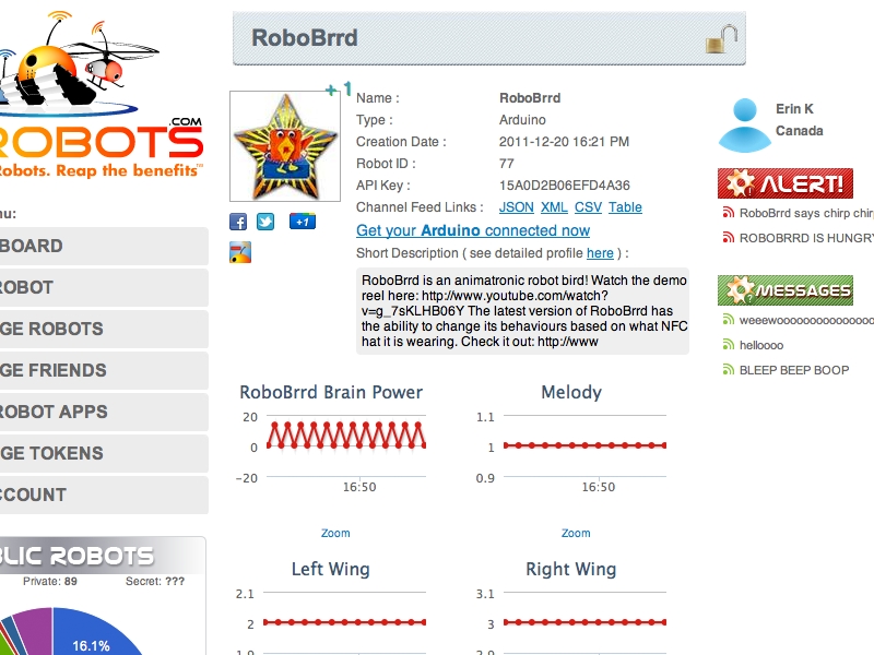 Connecting Your Robot to MyRobots / ThingSpeak