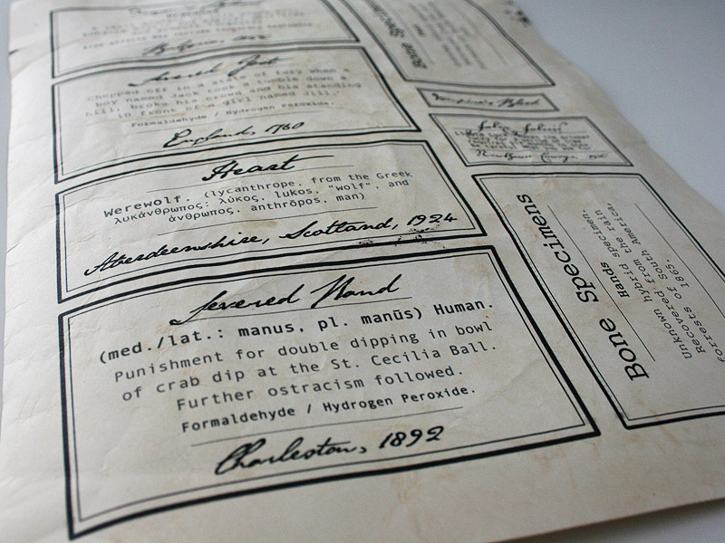 Aged Specimen Jar Labels