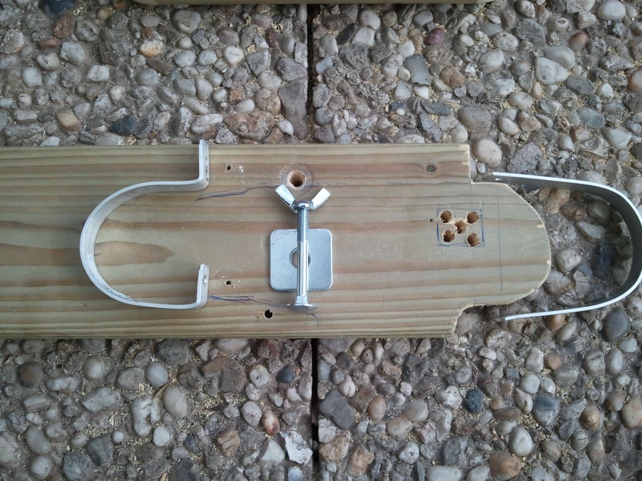 Wooden Outboard Motor Powered by a Cordless Drill