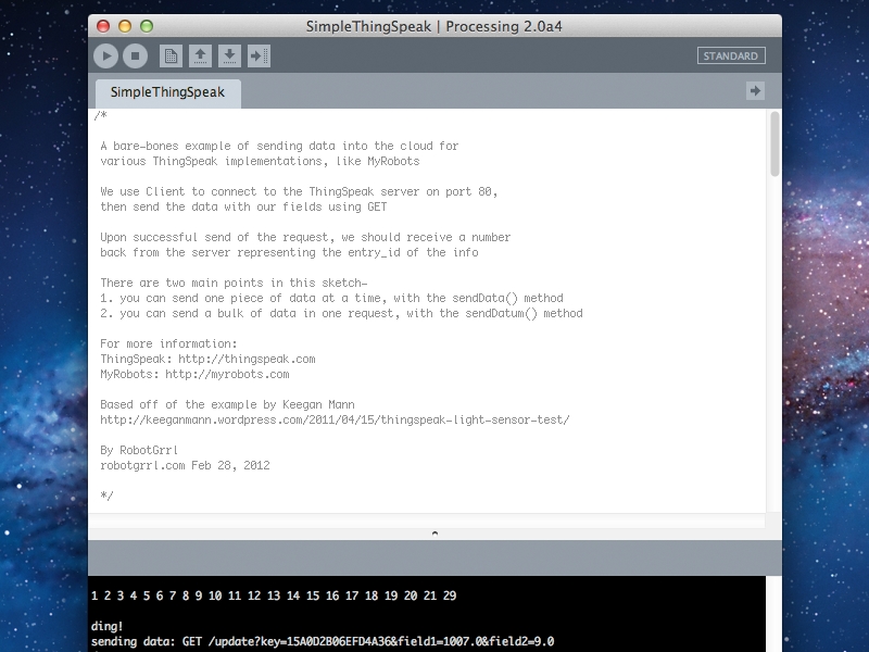 Connecting Your Robot to MyRobots / ThingSpeak