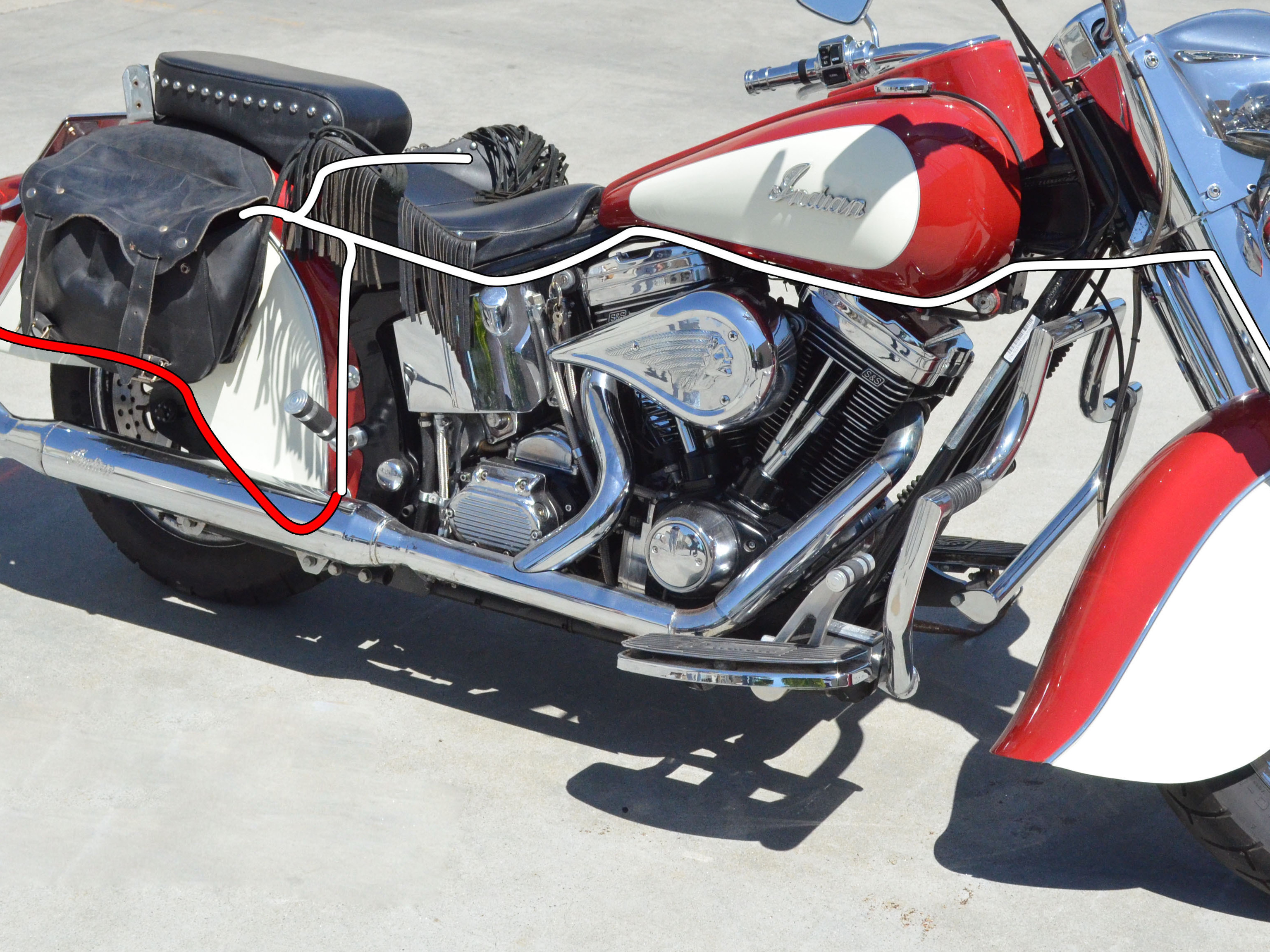 New Project: EZ-EL Wire Red Vintage Motorcycle