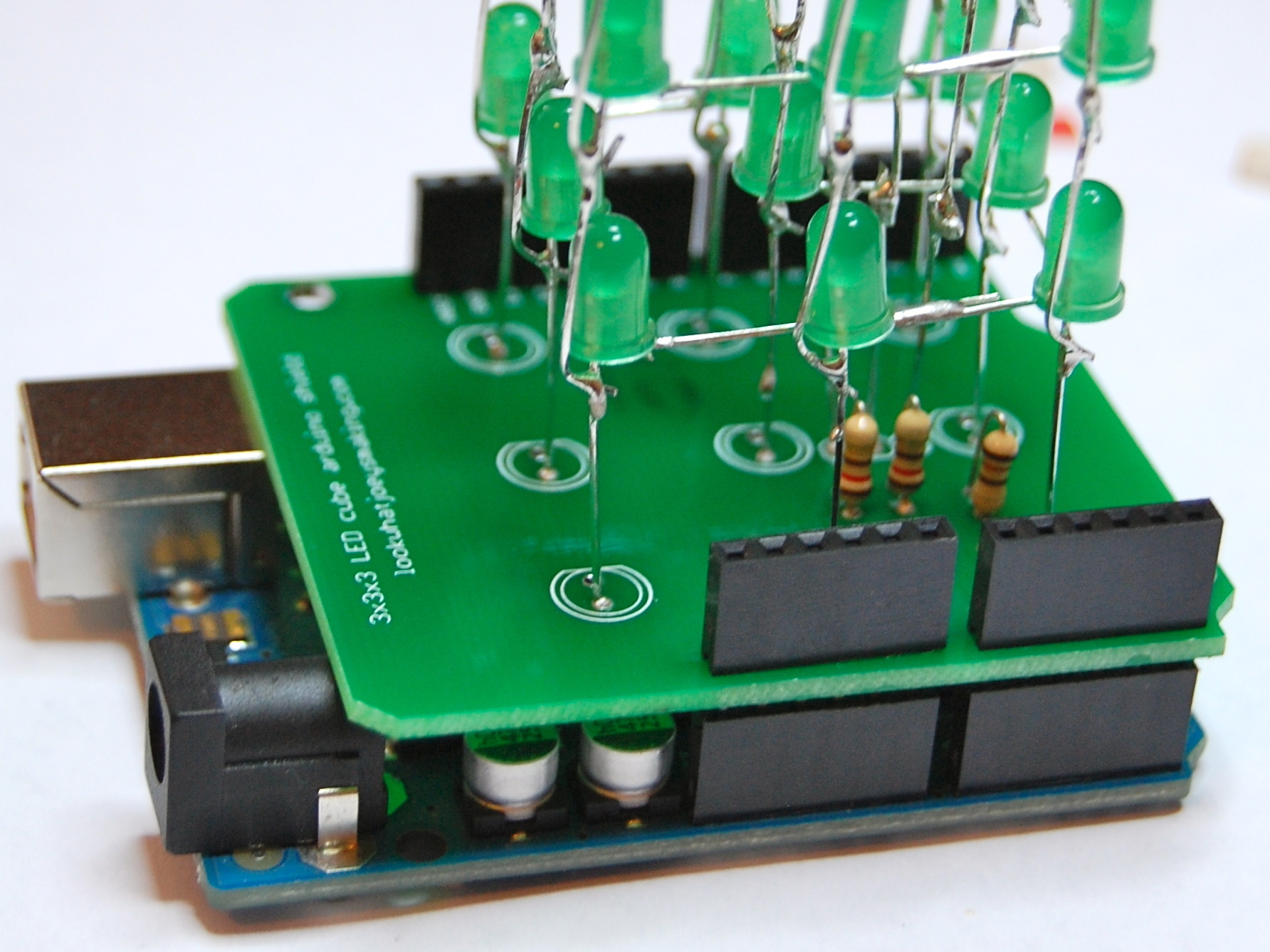 3x3x3 LED Cube Arduino Shield
